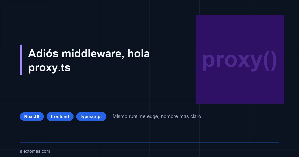 Adiós middleware, hola proxy.ts