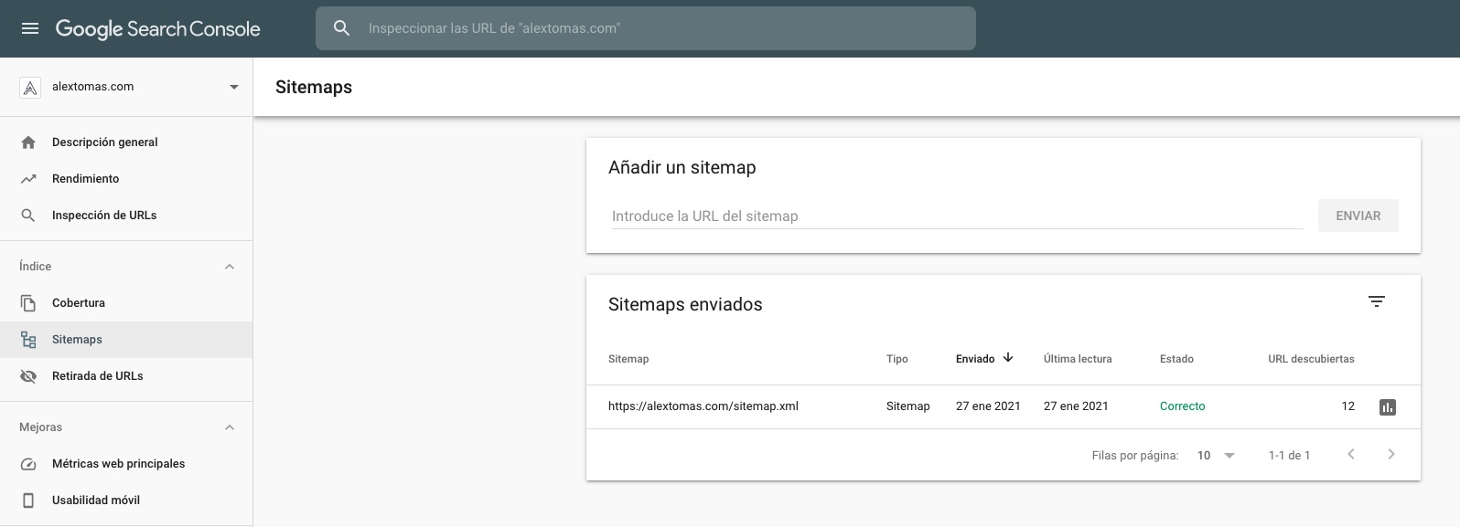 Enviar sitemap a Google desde Search Console